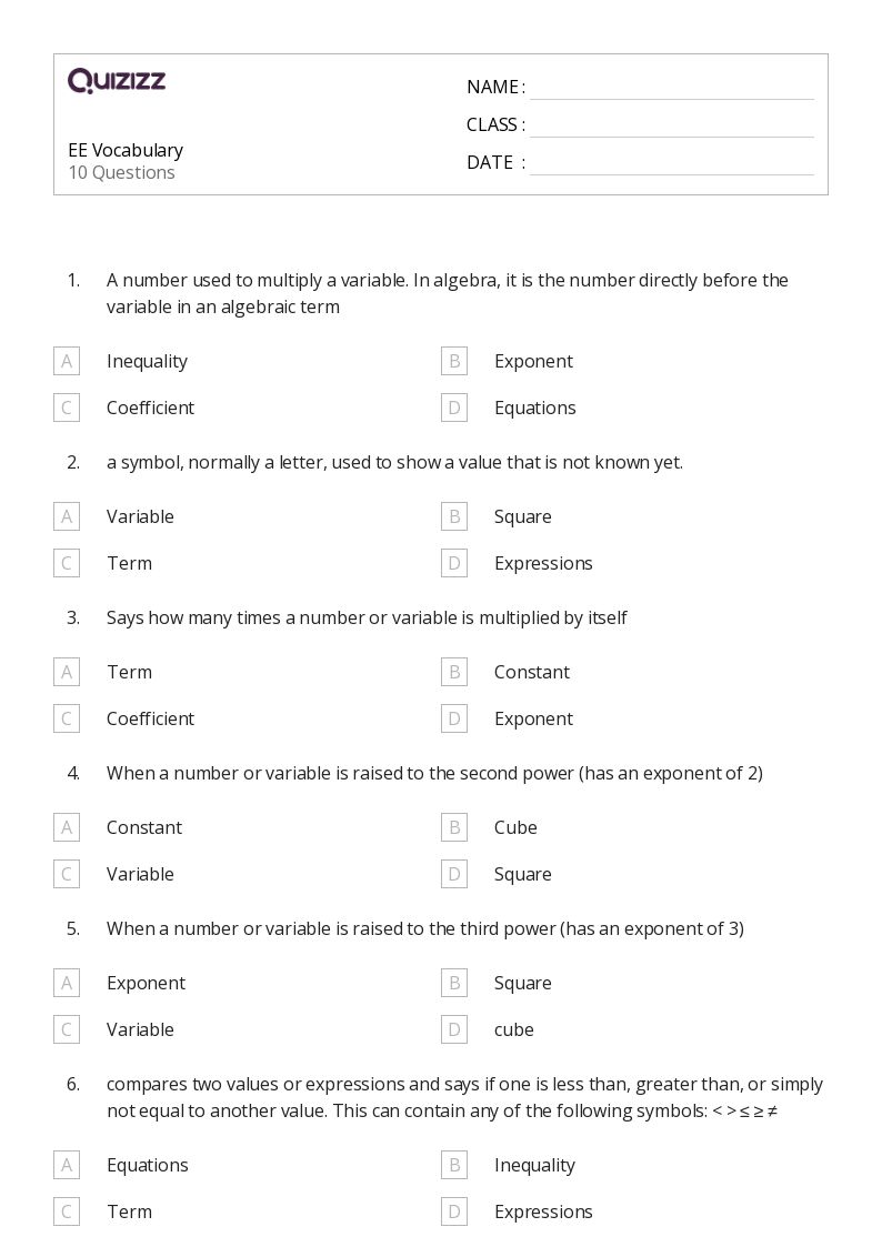 50+ Vocabulary worksheets for 6th Grade on Quizizz | Free &  Printable