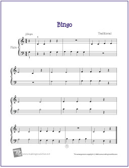 Bingo | Free Beginner Piano Sheet Music - MakingMusicFun.net