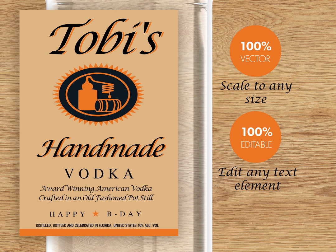 Titos Vodka Label, Personalize Titos Bottle Label. Instant ...