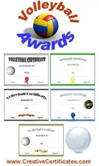 printable volleyball certificates awards