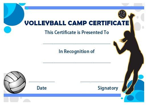 printable volleyball certificates awards