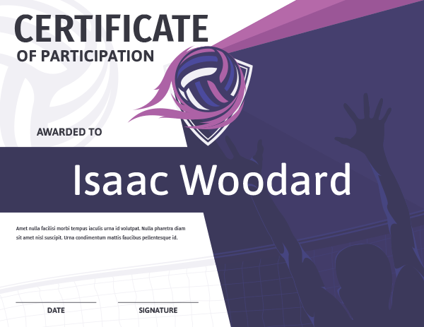 printable volleyball certificates awards