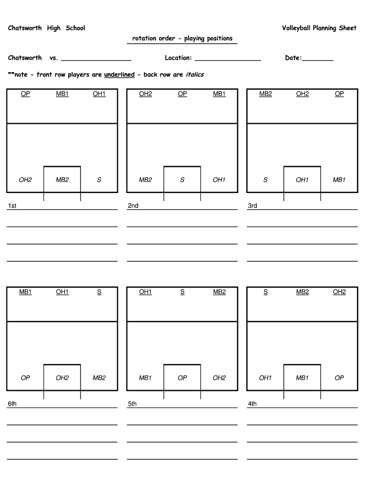 printable volleyball templates