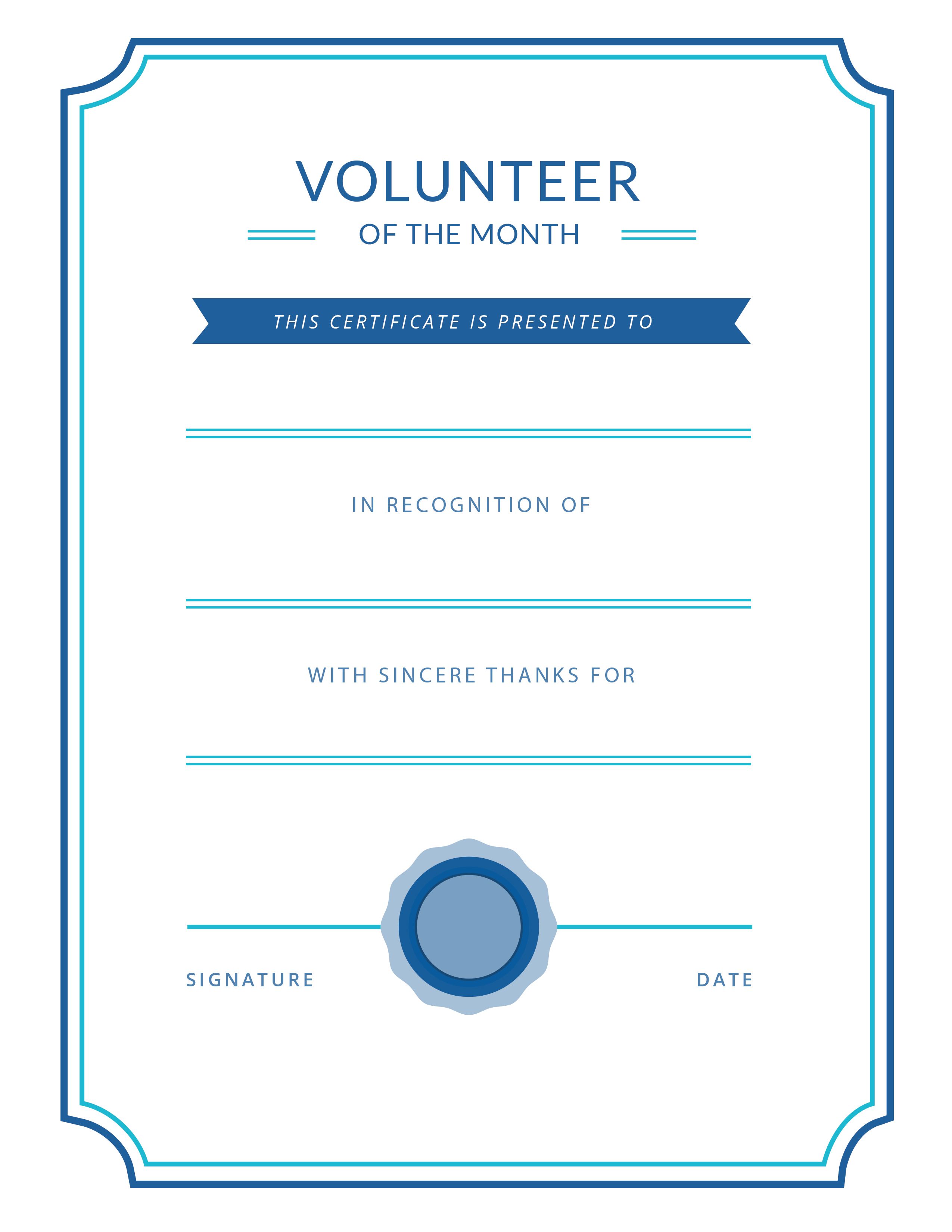 printable volunteer certificates