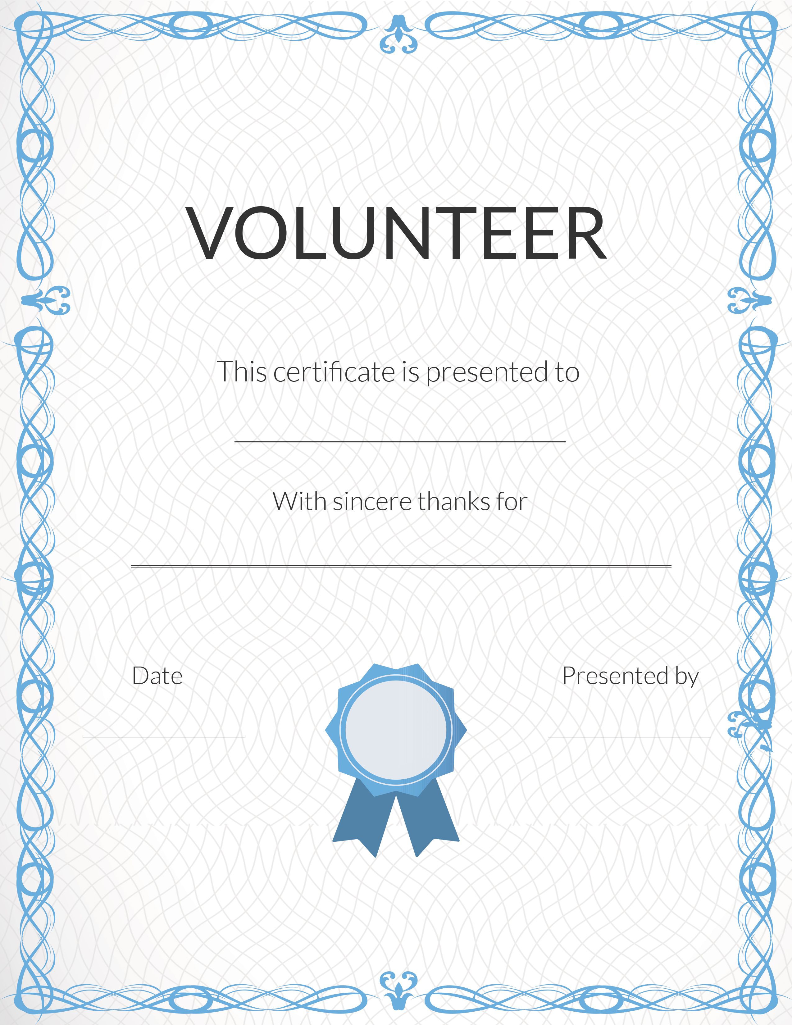 Free Volunteer Appreciation Certificates