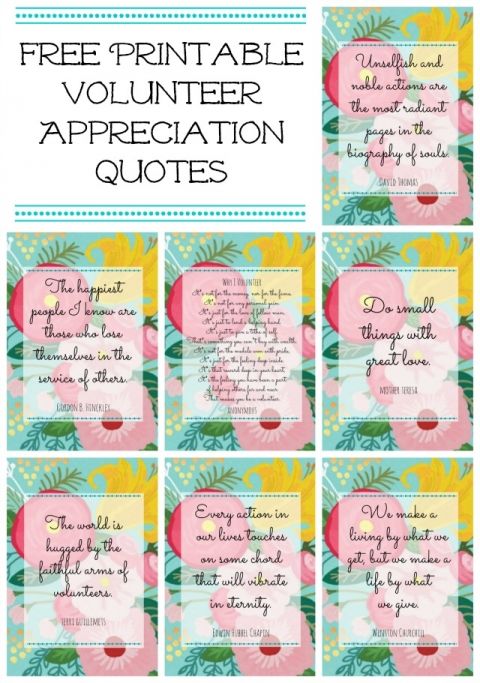 Free Floral Printables for Volunteer or Teacher Appreciation