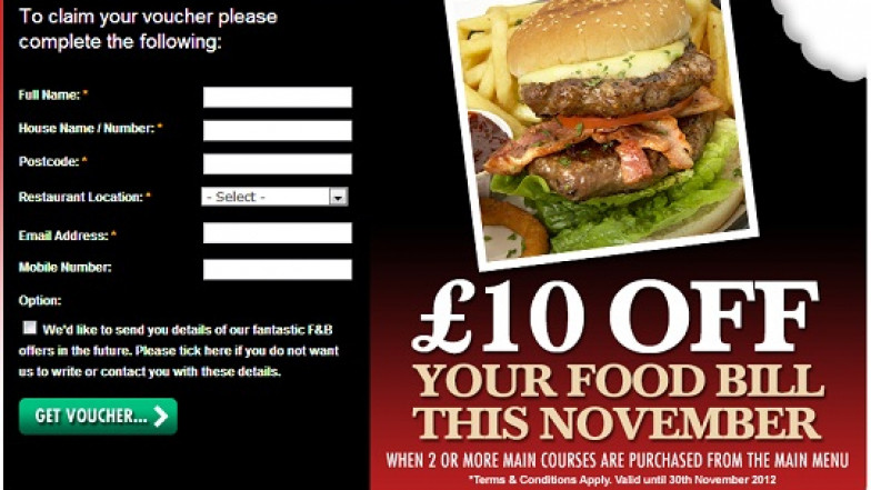 Frankie &   Bennys Promotional code: £10 Off Two Main Courses