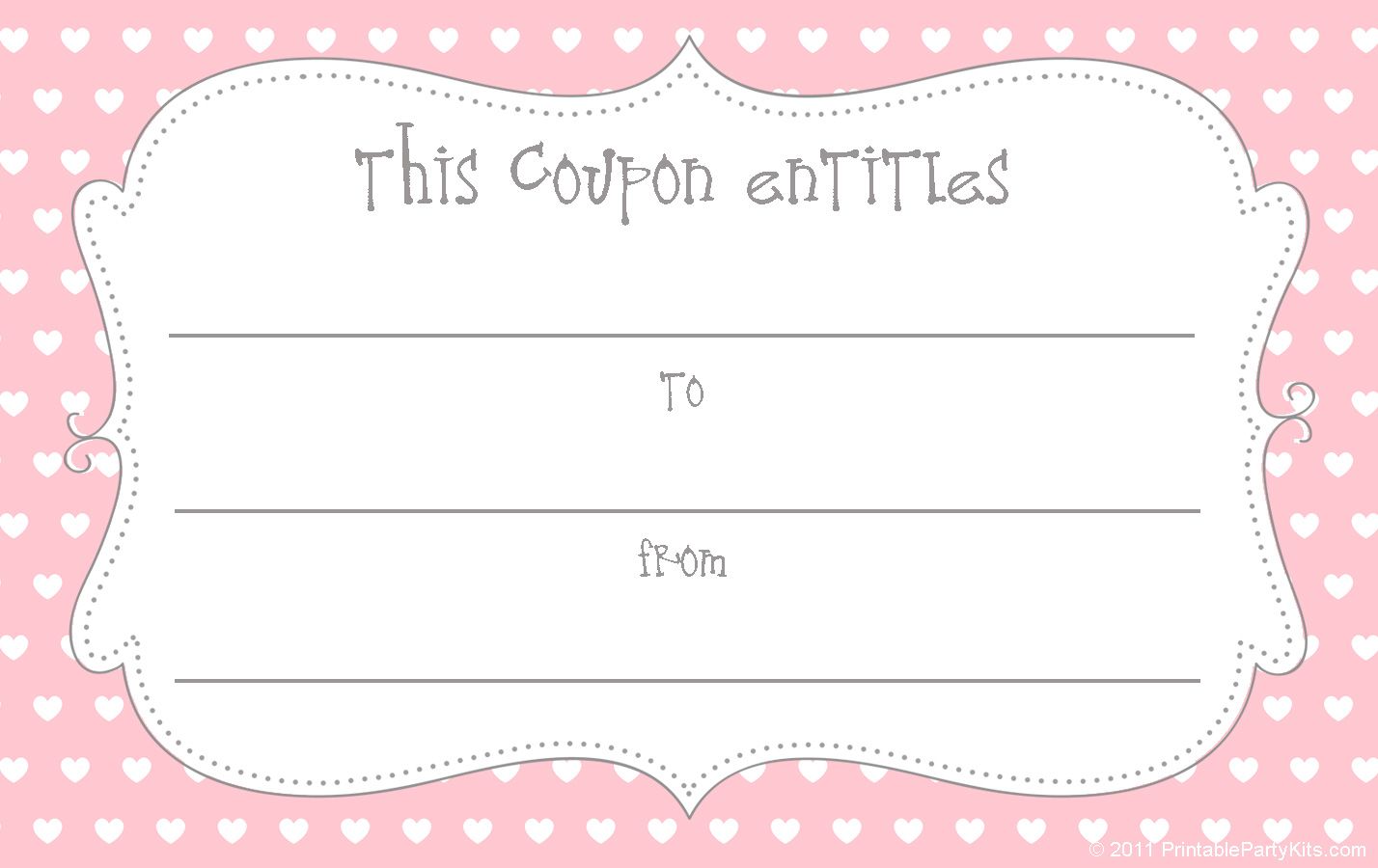 12 Sets of Free Printable Love Coupons and Templates