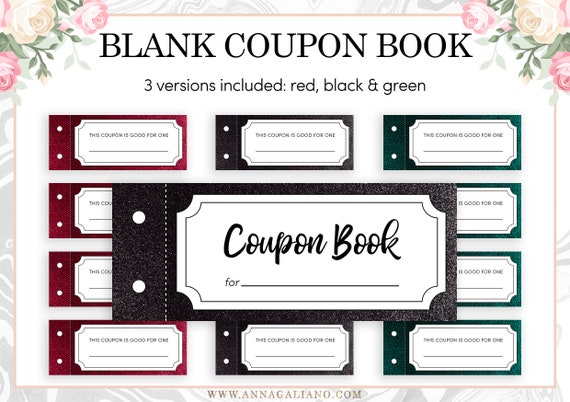 Printable Coupon Book Template, Blank Vouchers, Best Friends Gift ...