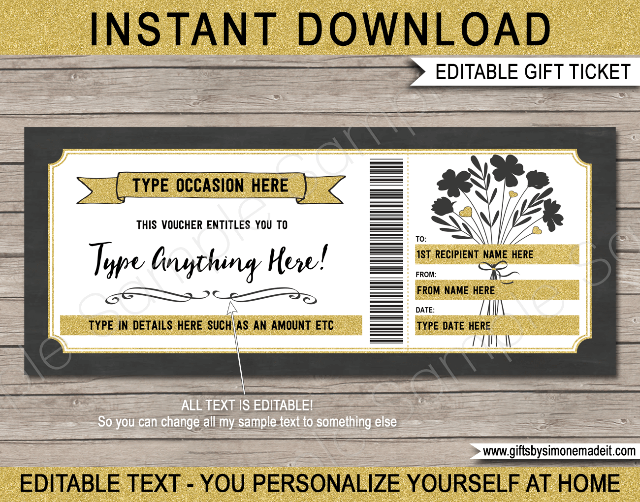 Any Occasion Gift Voucher Template - flowers