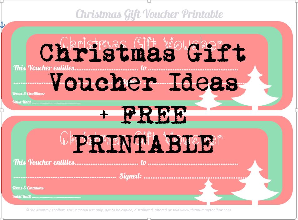 Free Printable Christmas Gift Vouchers - The Mummy Toolbox