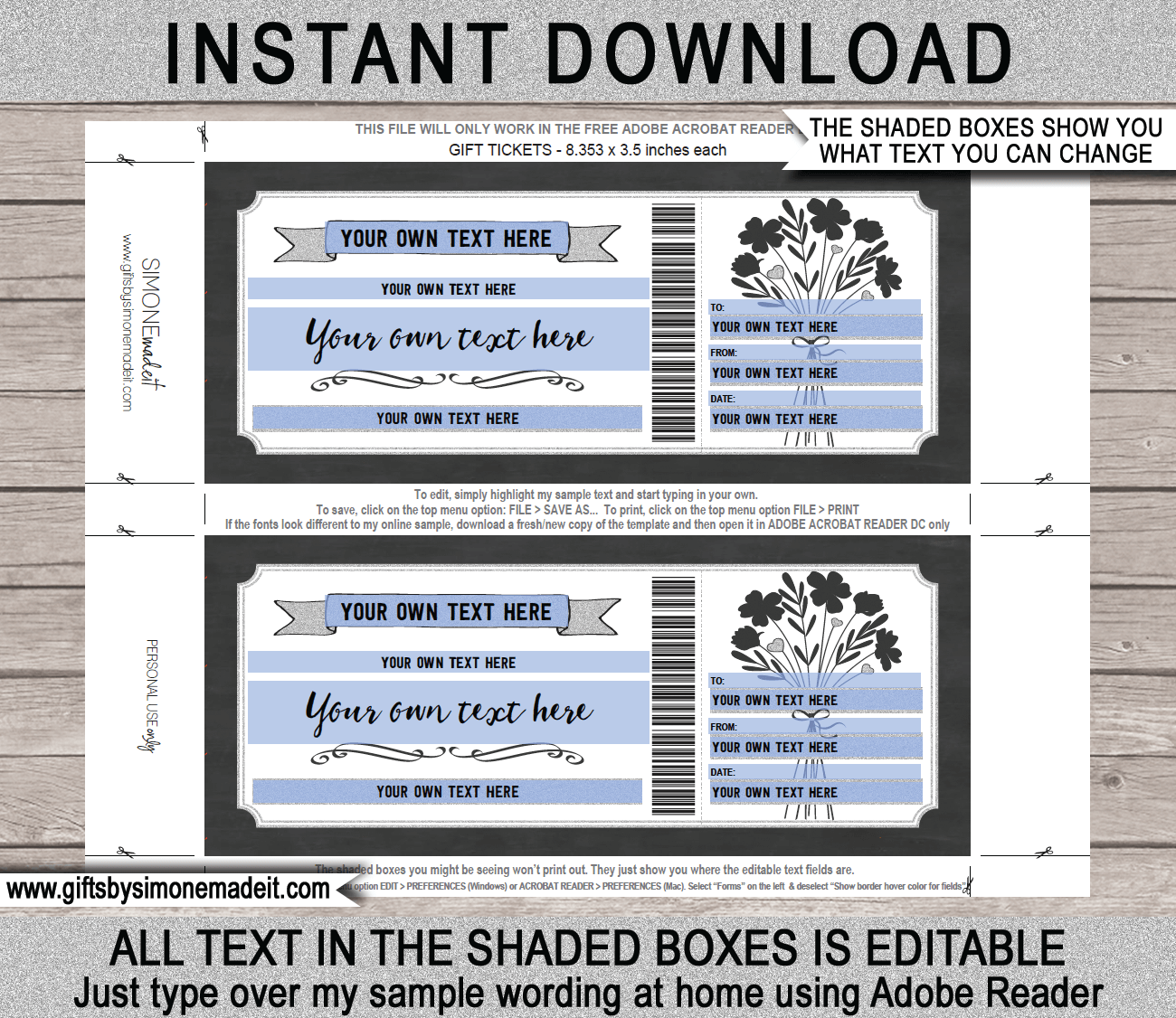Printable Gift Voucher Template | Gift Certificate | Gift Card ...