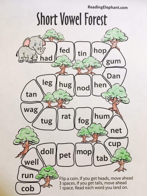 Short Vowel Sounds &  Free Short Vowel Game - Reading Elephant