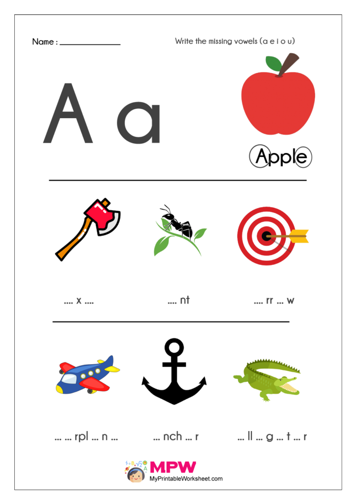 printable vowel letters