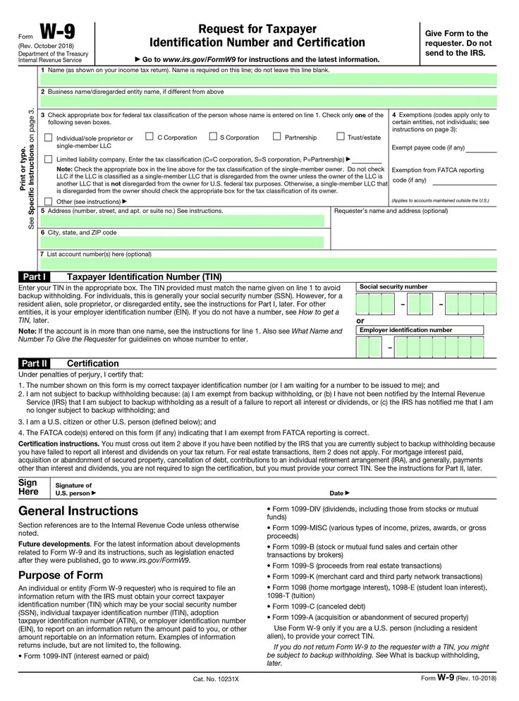 Free Blank W 9 Form - Calendar Example