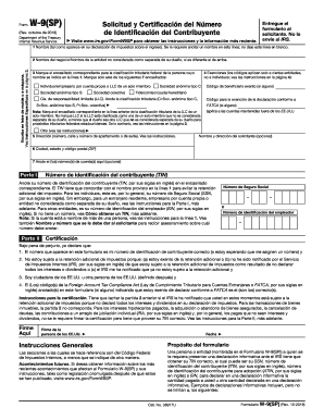 IRS W-9(SP) 2018-2024 - Fill and Sign Printable Template Online
