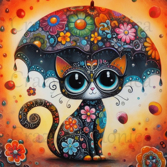 Printable Wall Art PNG &  JPG Files Instant Download Kitty Cat ...