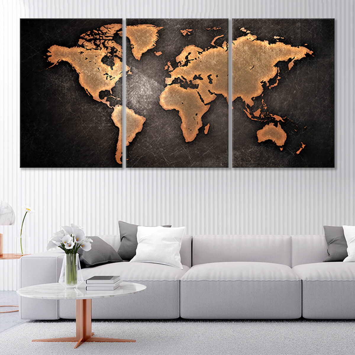 World Map, World Map Wall Art Print, Black and White Map Print ...