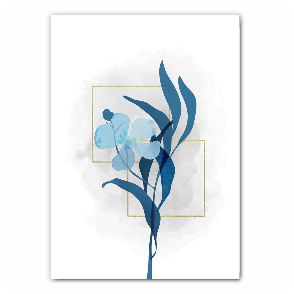 Blue Flower Wall Art Print - with Free UK Delivery | Saffa Designs
