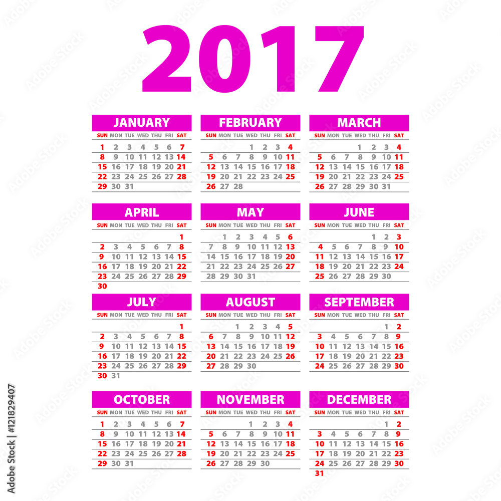 printable wall planner 2017