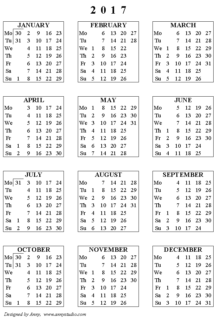 Free printable calendars and planners for 2024 and past years