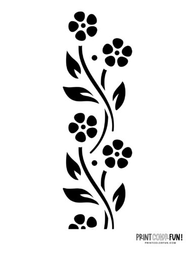 10 free flower stencil designs for printing &  craft projects, at ...