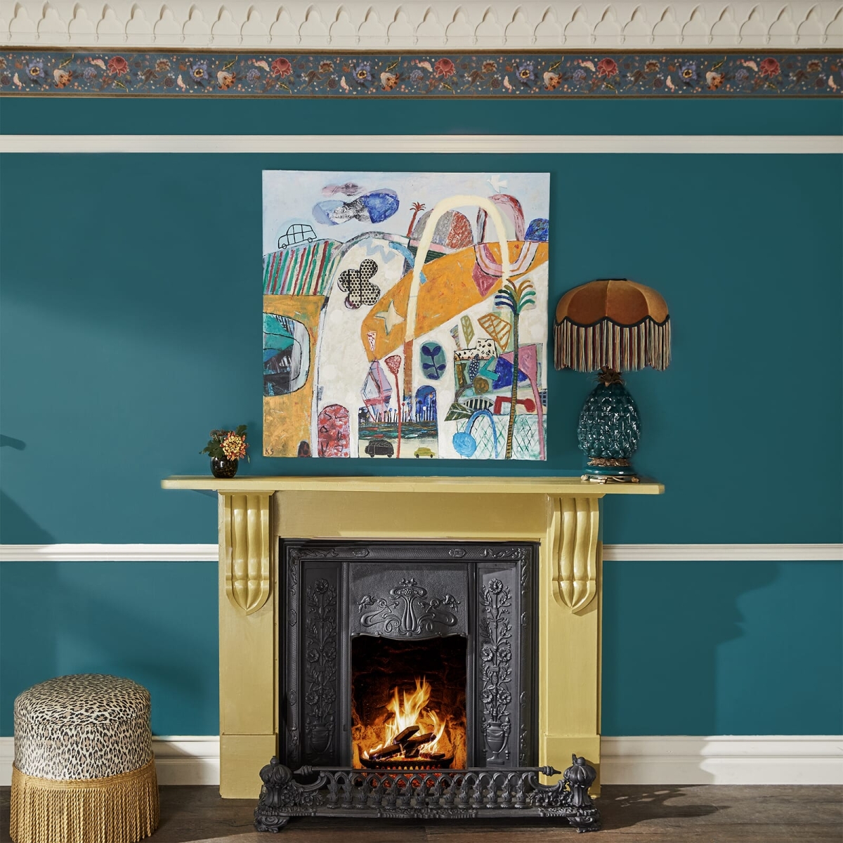 ARTEMIS Wallpaper Border - Petrol | HOUSE OF HACKNEY