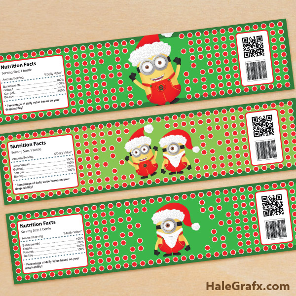printable water bottle labels for christmas