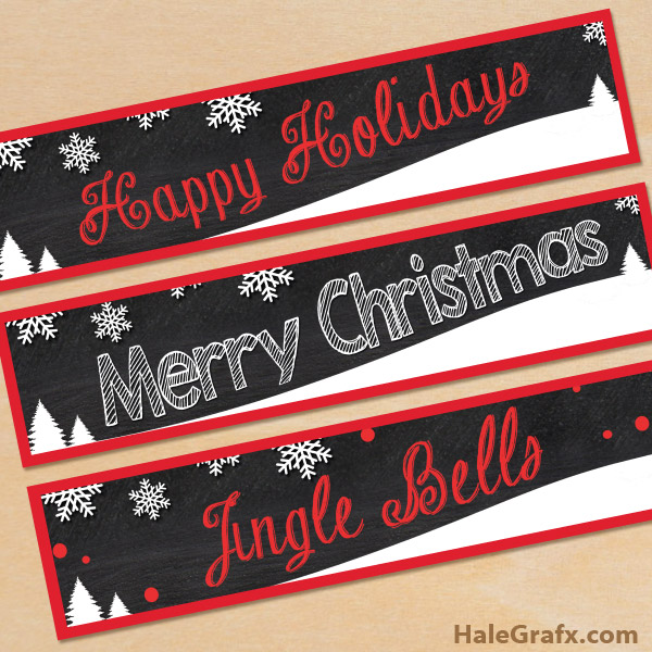 printable water bottle labels for christmas
