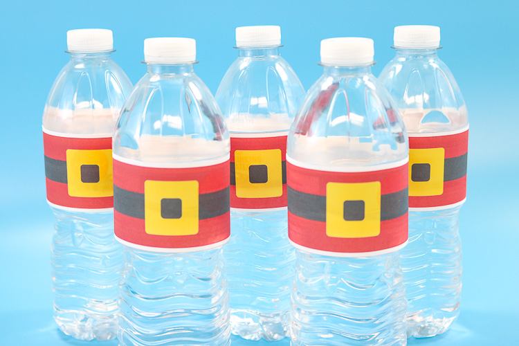printable water bottle labels for christmas