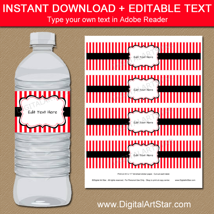 printable water bottle labels free templates