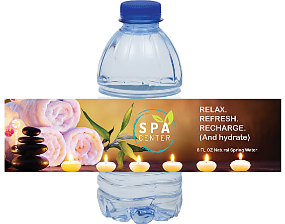 Custom Printed Full Color Water Bottle Labels 2 38 x 9 Rectangle ...