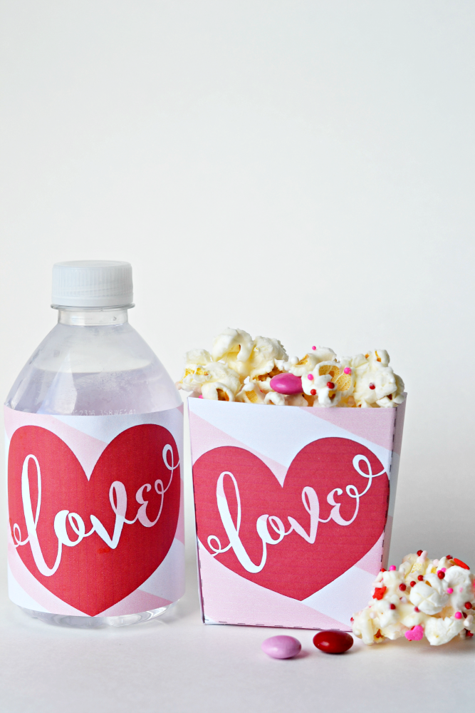 printable water bottle labels valentines