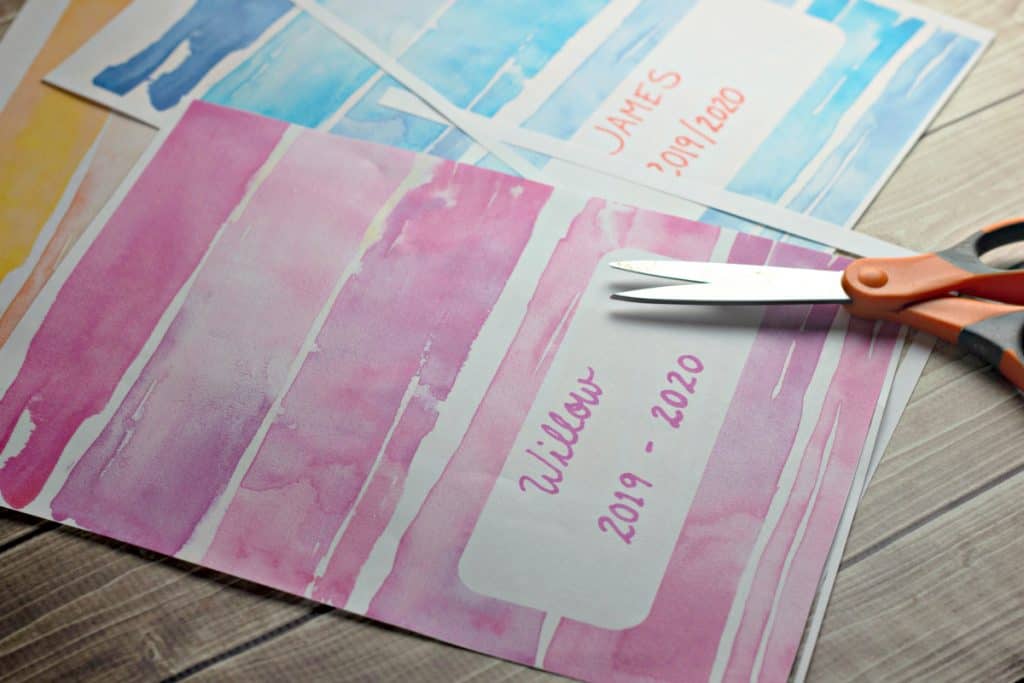 printable watercolor binder covers