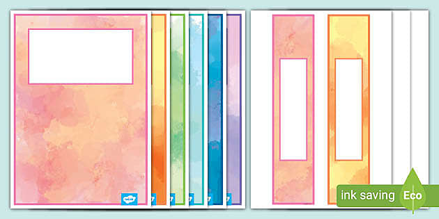 printable watercolor binder covers