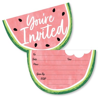 Big Dot Of Happiness Sweet Watermelon - Shaped Fill-in Invitations ...
