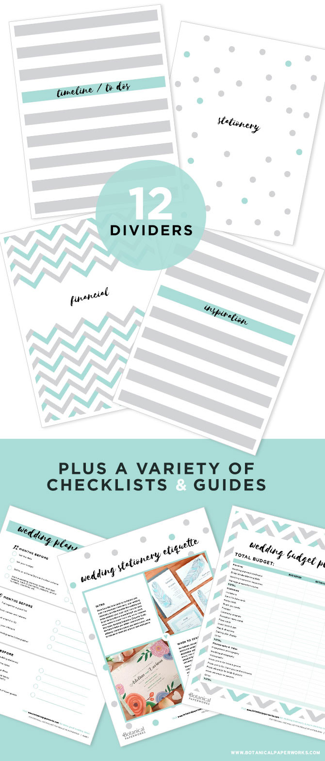 Free Printable Wedding Planning Binder | Botanical PaperWorks