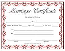 Free Fancy Printable Marriage Certificates Templates