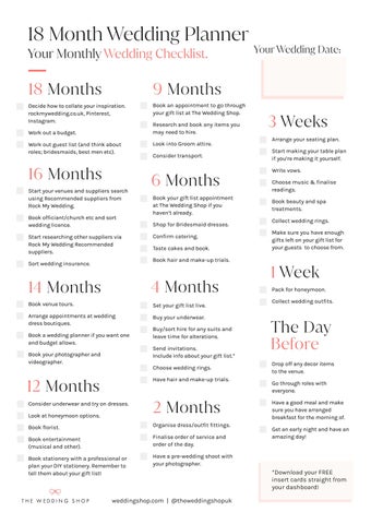 printable wedding checklist 4 months