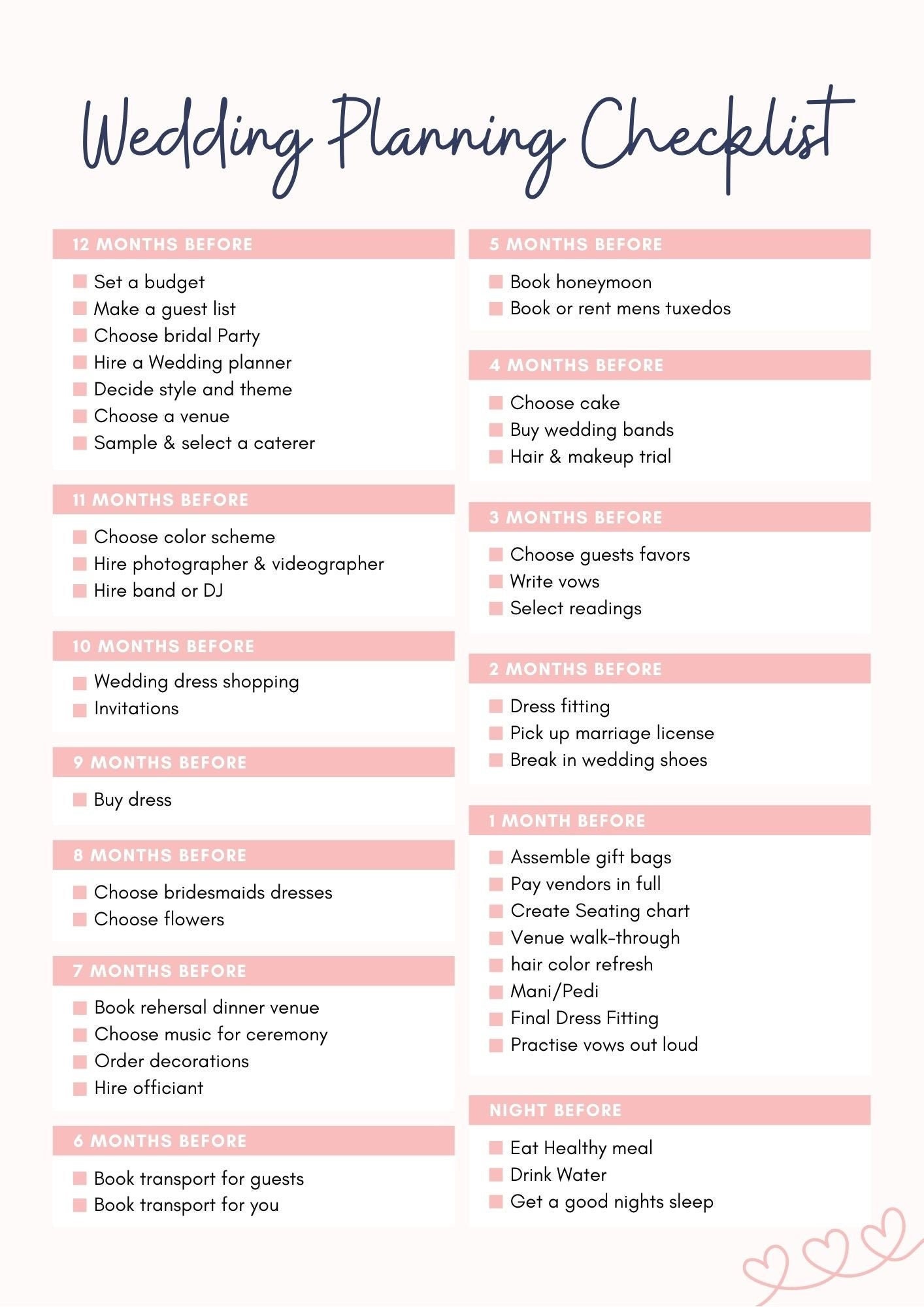 printable wedding checklist australia