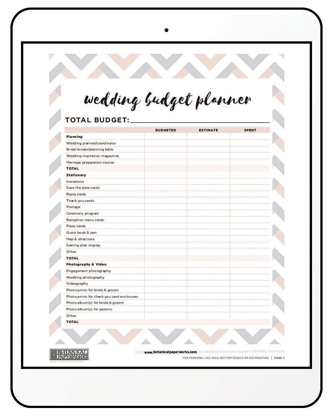 printable wedding checklist free