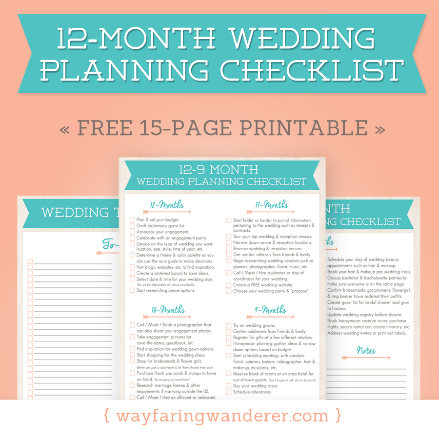 printable wedding checklist free