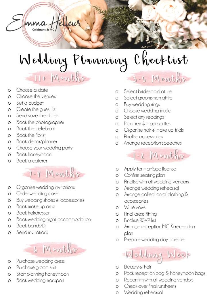 Wedding Planning Checklist | Nelson Tasman Celebrant | Emma Helleur |