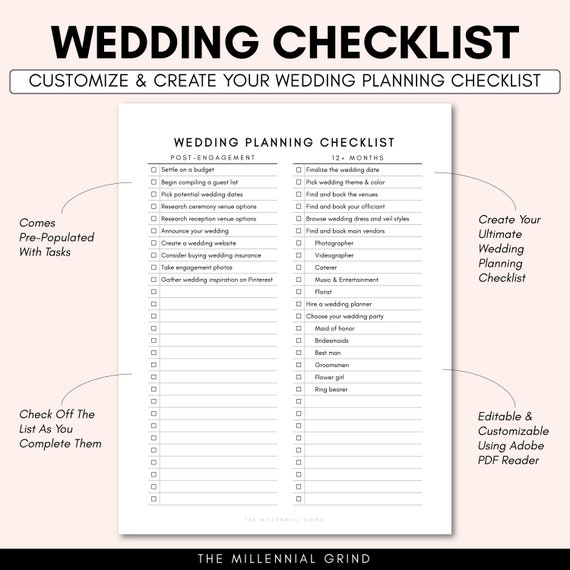 printable wedding checklist pdf