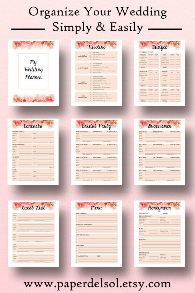 printable wedding checklist pdf