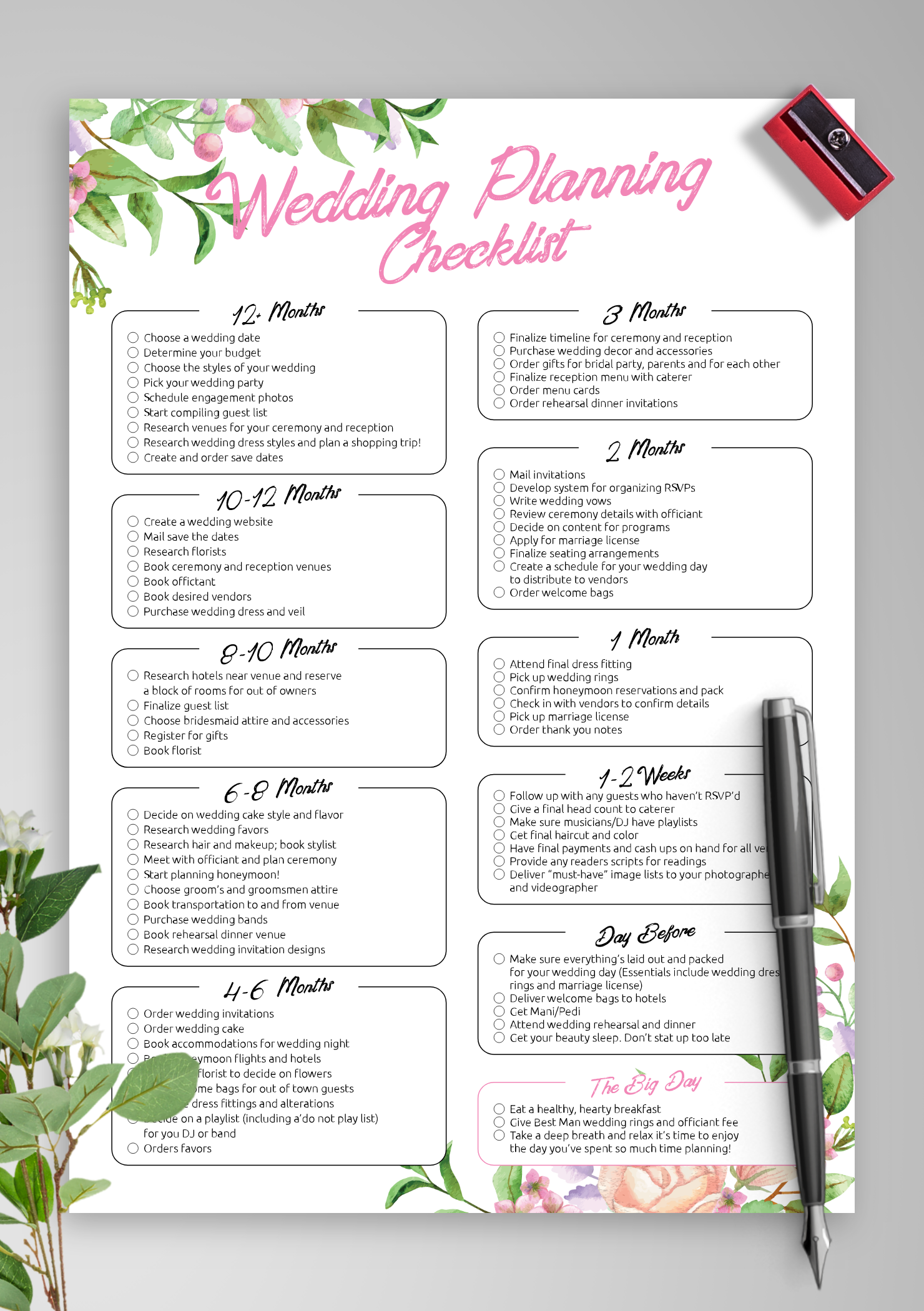 printable wedding checklist pdf
