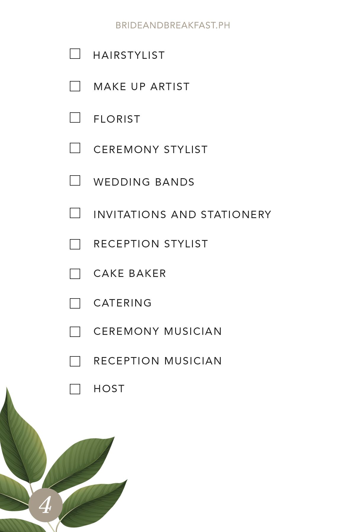 Wedding Suppliers Checklist | Philippines Wedding Blog