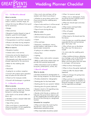 Fillable Online greateventsgroup Wedding Planner Checklist ...
