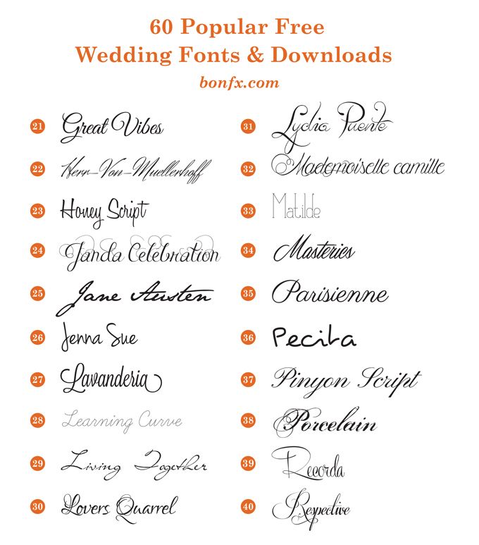 60 Popular Free Wedding Fonts | BonFX