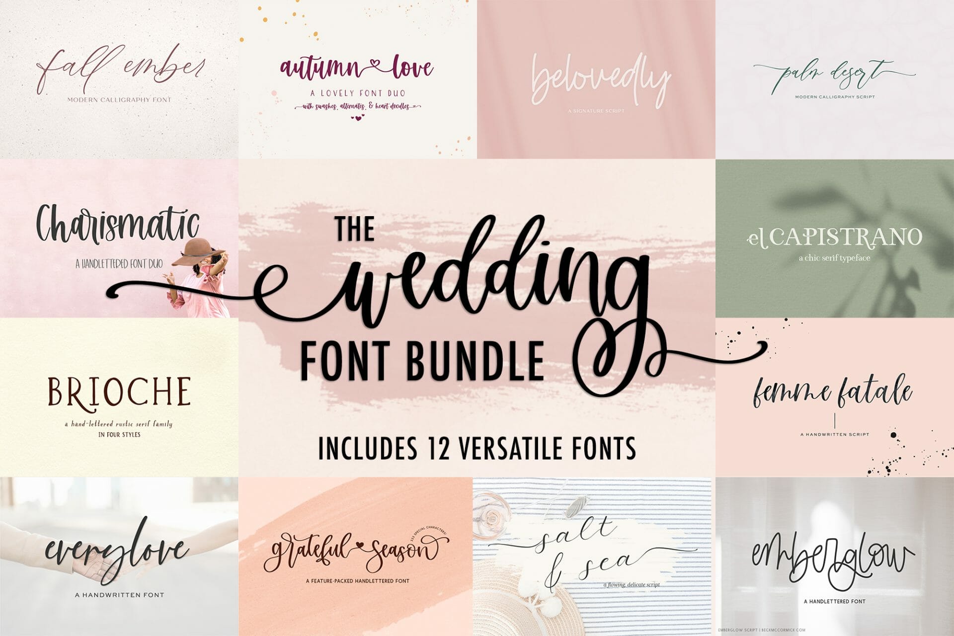 The Wedding Font Bundle | Beck McCormick, Font Designer